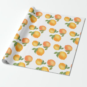Sukkot gift wrapping lemon pattern wrapping paper