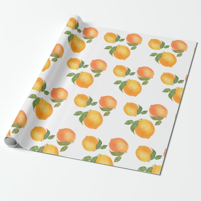 Sukkot gift wrapping  lemon pattern wrapping paper (Unrolled)