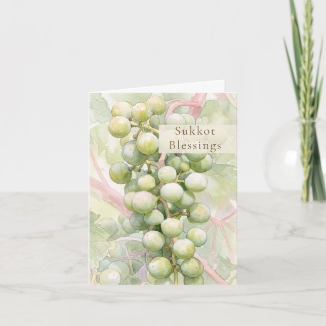 Sukkot Grape Blessings Card (Front)