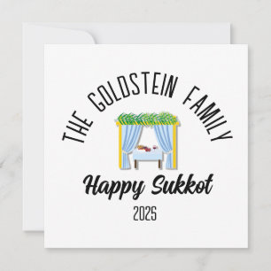 Sukkot Jewish Holiday Personalised Family Name Card