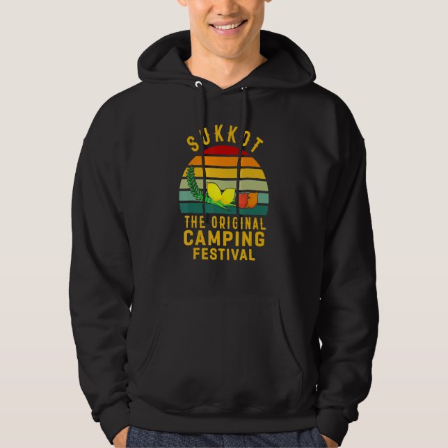 Sukkot The Original Camping Festival Sukkah Lulav  Hoodie (Front)