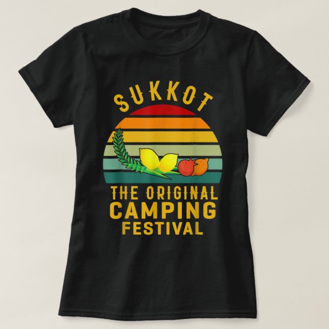 Sukkot The Original Camping Festival Sukkah Lulav  T-Shirt (Design Front)