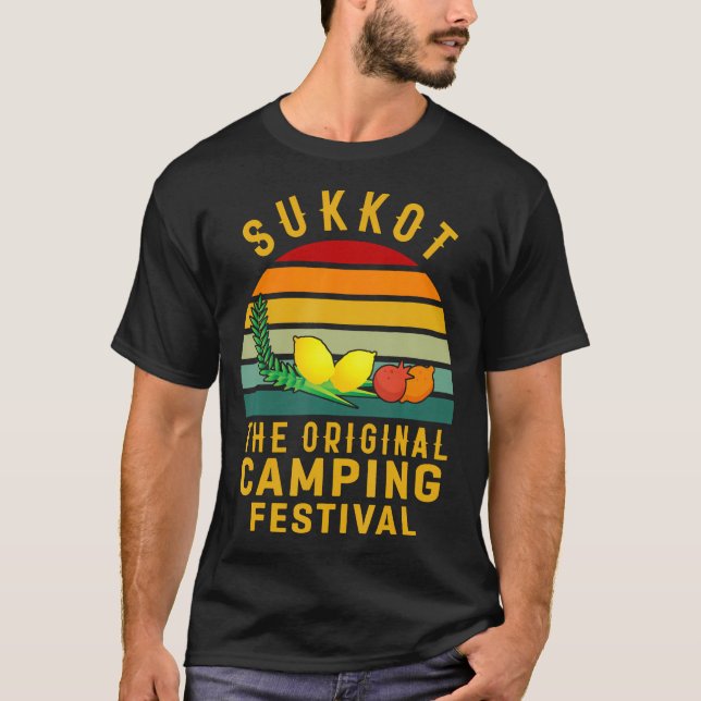 Sukkot The Original Camping Festival Sukkah Lulav T-Shirt (Front)