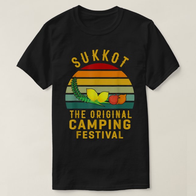 Sukkot The Original Camping Festival Sukkah Lulav  T-Shirt (Design Front)