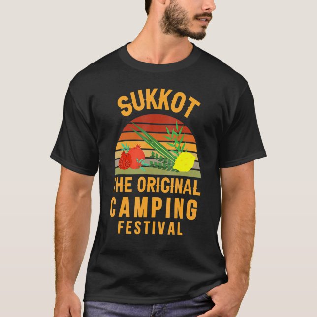 Sukkot The Original Camping Festival Sukkah Lulav  T-Shirt (Front)