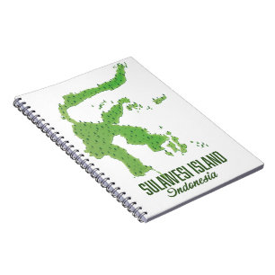 Sulawesi island Indonesia map Notebook