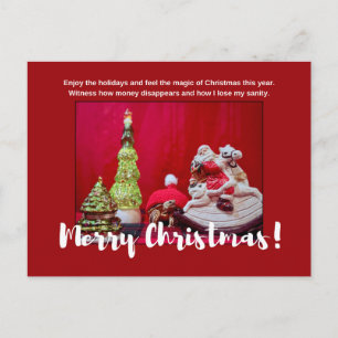 Sulcata Tortoise and Santa Claus Christmas quote Postcard