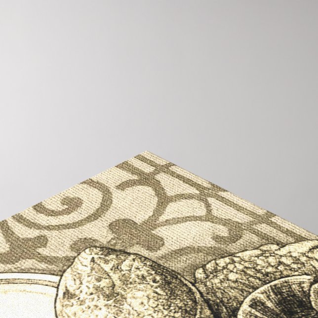 Sulcata Tortoise Art Nouveau Ink Sepia drawing Canvas Print (Corner(Top))