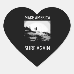 Sulfing Lover Make American Surf Again Heart Sticker
