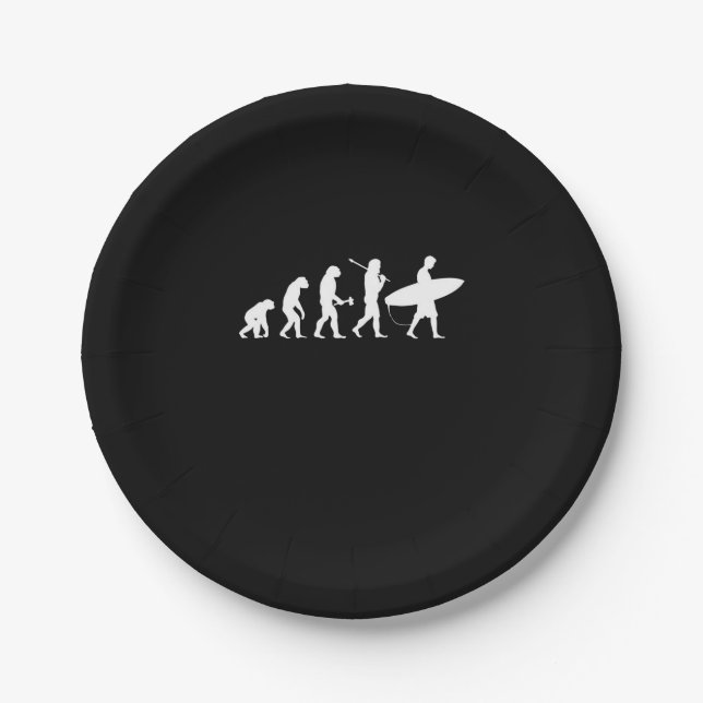 Sulfing Lover| Surfing Evolutionary Paper Plate (Front)