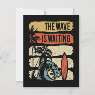 Sulfing Lover| The Vintage The Wave Is Waiting Thank You Card