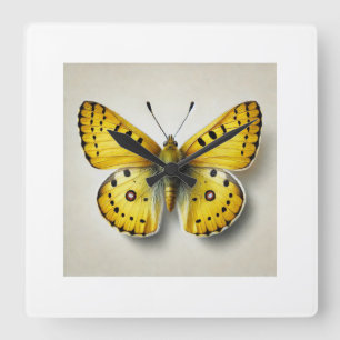 Sulfur Butterfly 131024IREF245 - Watercolor Square Wall Clock
