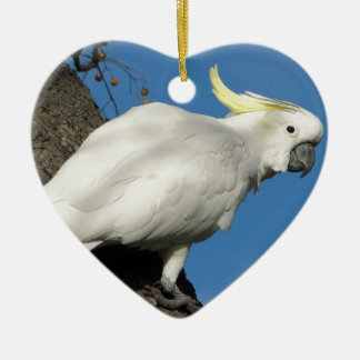 Sulfur crested cockatoo ceramic tree decoration