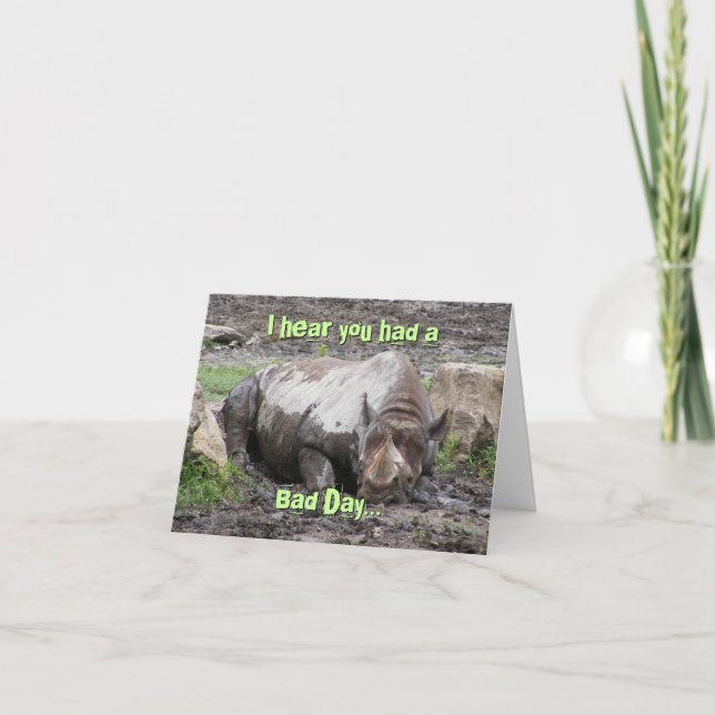 Sulking Rhino Greeting Card (Front)
