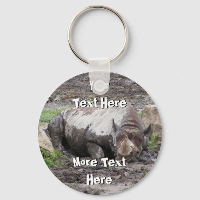 Sulking Rhino Keychain (Front)