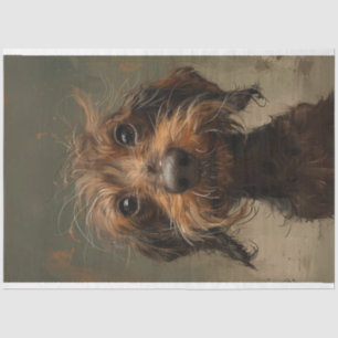 Sulky Sausage Dachshund Puppy Decoupge   Tissue Paper