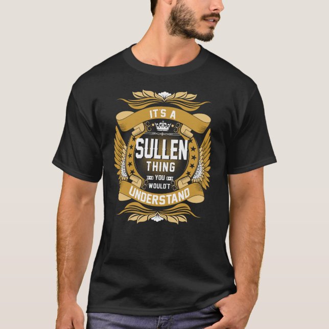 SULLEN Last Name, SULLEN family name crest T-Shirt (Front)