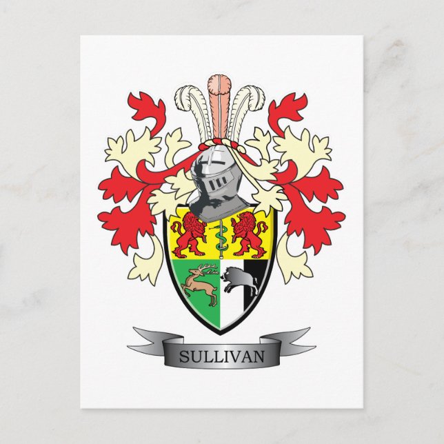 Sullivan-Coat-of-Arms Postcard (Front)