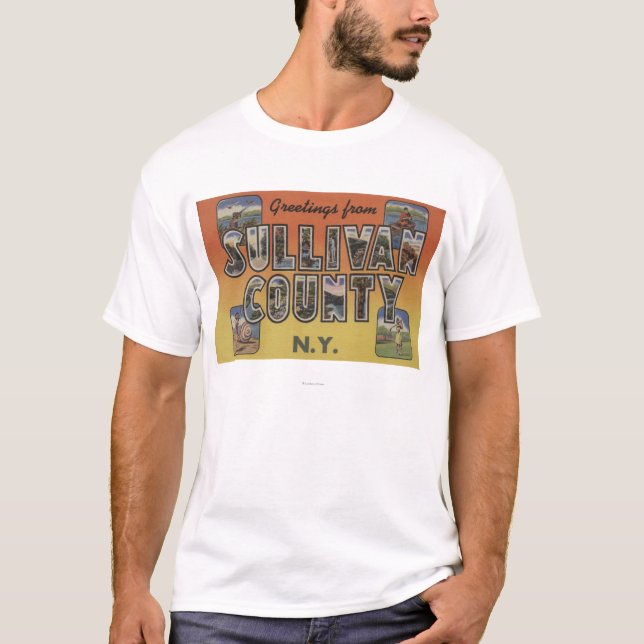 Sullivan County, New York - Large Letter Scenes T-Shirt (Front)