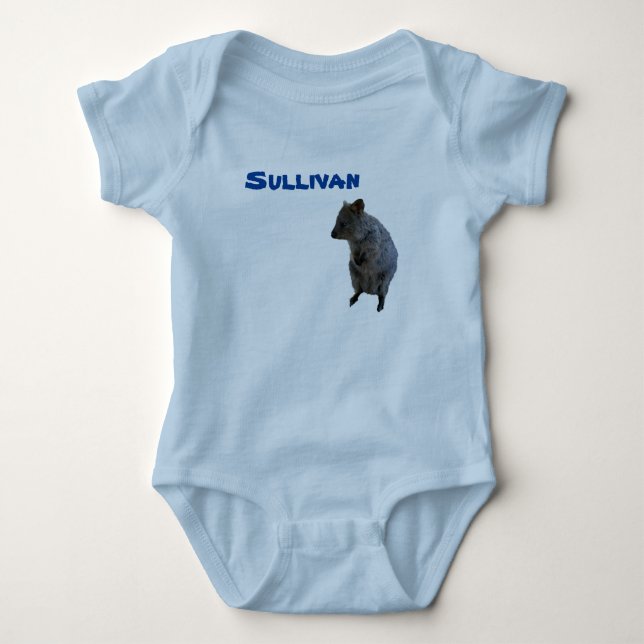 Sullivan Name With Aussie Quokka, Baby Bodysuit (Front)