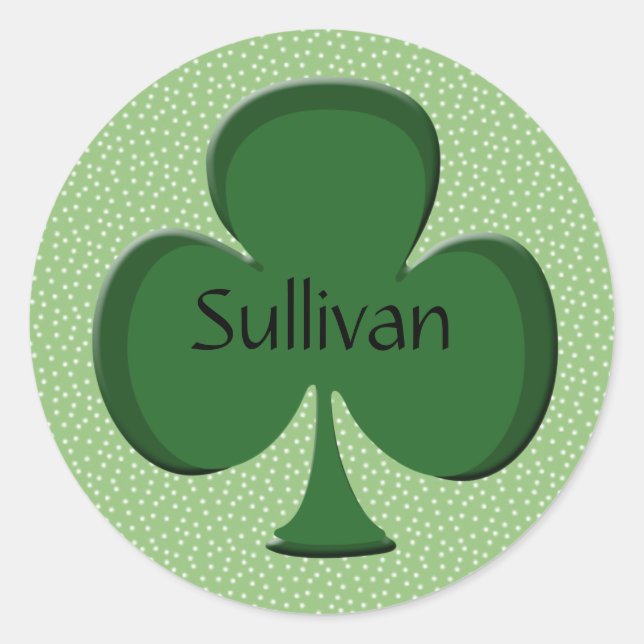 Sullivan Shamrock Name Stickers (Front)