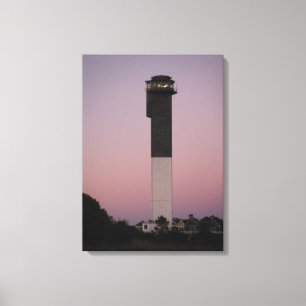 Sullivan's Island Lighthouse and Sunset Sky Canvas Print