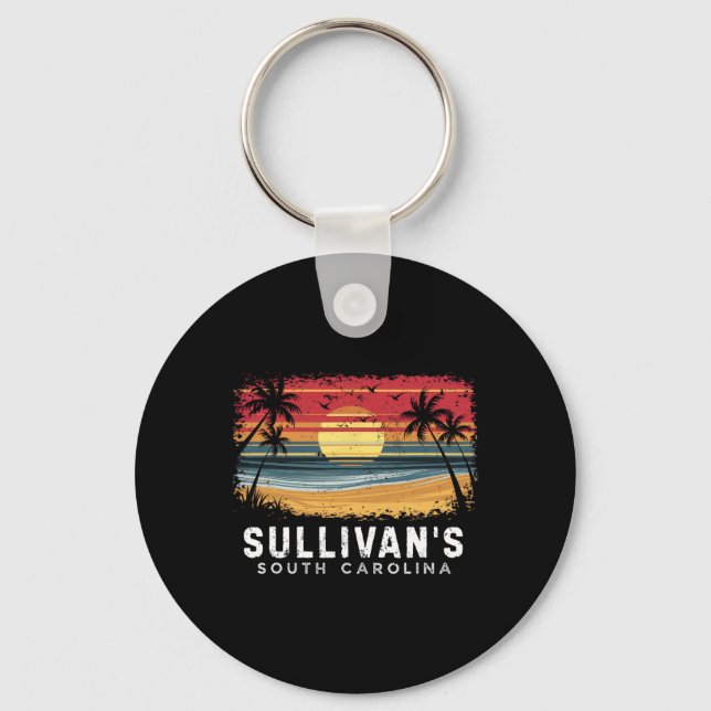 Sullivan's South Carolina Surfboard Beach  Key Ring (Front)