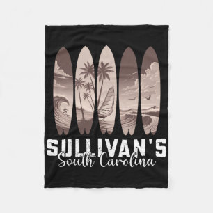 Sullivan's South Carolina Surfboard Men Women Surf Fleece Blanket