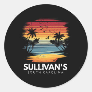 Sullivan's South Carolina Surfboard Surfing Vintag Classic Round Sticker