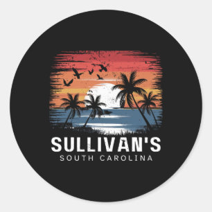 Sullivan's South Carolina Surfing Surfer _1 Classic Round Sticker