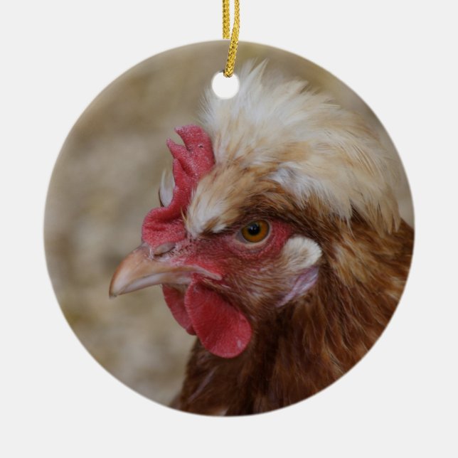 Sulmtaler Hen Ceramic Tree Decoration (Front)