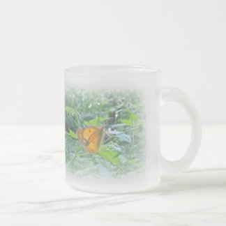 Sulpher Butterfly Frosted Glass Coffee Mug