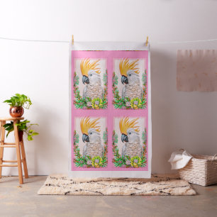 Sulpher Crested Cockatoo Sew your own tea towels Fabric