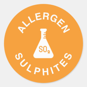 Sulphites Allergen Warning Classic Round Sticker