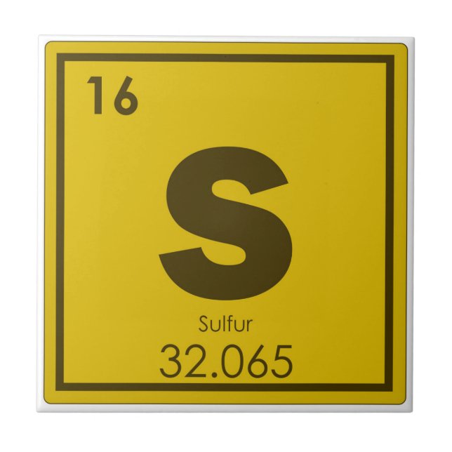 Sulphur chemical element symbol chemistry formula  tile (Front)