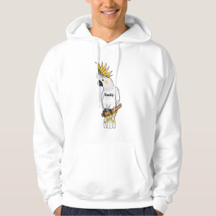 Sulphur-crested cockatoo bird cartoon illustration hoodie