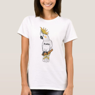 Sulphur-crested cockatoo bird cartoon illustration T-Shirt