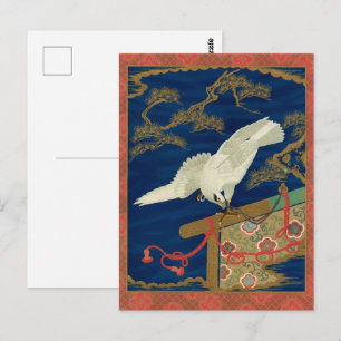 Sulphur-crested cockatoo,Japanese Ornamental Art Postcard