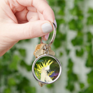 Sulphur crested cockatoo Parrot Key Ring