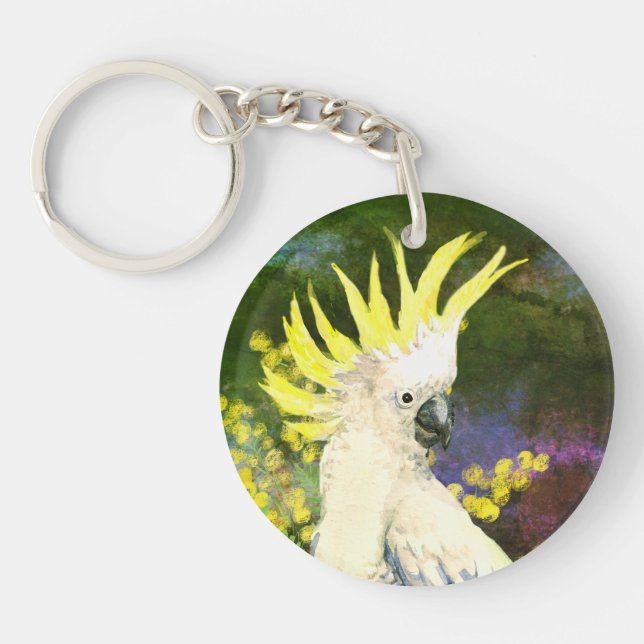 Sulphur crested cockatoo Parrot  Key Ring (Front)