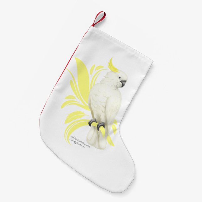 Sulphur Crested Cockatoo Small Christmas Stocking (Front (Hanging))
