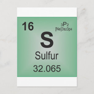 Sulphur Individual Element of the Periodic Table Postcard