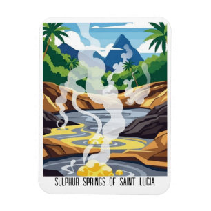 Sulphur Springs of Saint Lucia Travel Magnet