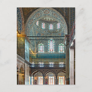 Sultan Ahmed Mosque. Interior design. Postcard