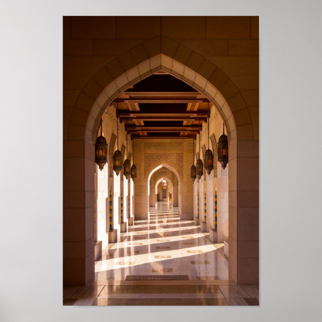 Sultan Qaboos Grand Mosque in Muscat, Oman Poster (Front)