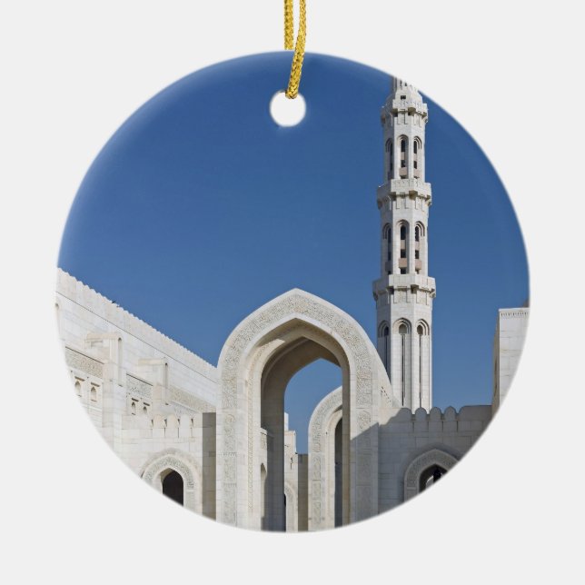 Sultan Qaboos Grand Mosque Muscat Sultanate Oman Ceramic Tree Decoration (Front)