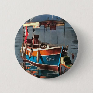 Sultan Taxi Boat Marmaris Nautical Art  6 Cm Round Badge