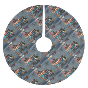 Sultan Taxi Boat Marmaris Nautical Art Brushed Polyester Tree Skirt