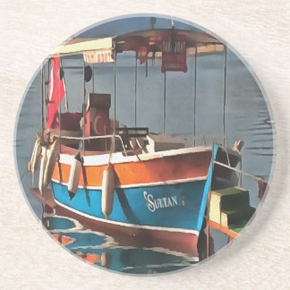 Sultan Taxi Boat Marmaris Nautical Art Coaster