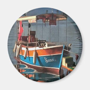 Sultan Taxi Boat Marmaris Nautical Art Magnet